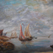 Hazatérő halászok  Fishermen's return 50x70 olaj,rost 16.500