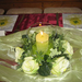 asztal decor gyertya-rózsa