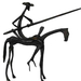 220 - Haraszty István - Don Quijote, 1964. 30x30x6cm - Vörösréz 