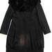 91006B-43  MOSCHINO BLACK WOOL RABBIT COLLAR COAT SIZE 2 4 6 PRI