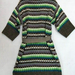 90806C-37 ANNASUI GREEN WOOL JERSEY DRESS SIZE 2 4 6(BACK) PRICE