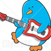 18906-Clipart-Illustration-Of-A-Rock-And-Roll-Blue-Penguin-Playi